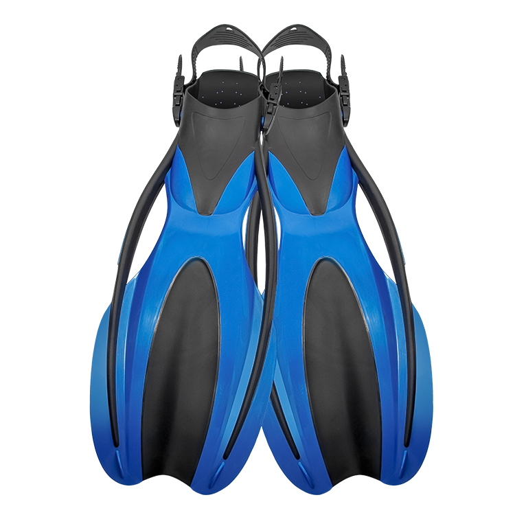 Custom Made Adult Diving Fins with the open Heel design and Quick Release Buckle