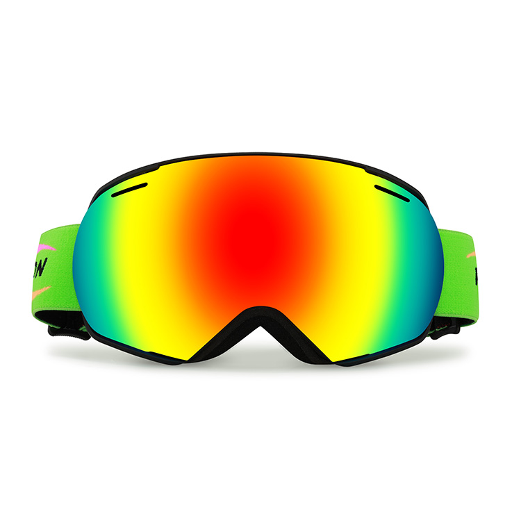 Reanson Manufacturer Customized Unisex Anti-fog Ski Goggles with Interchangeable Anti Scratch Lens ,100% UV Protection