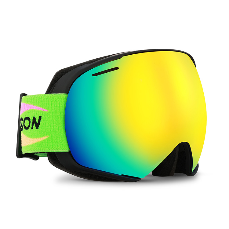 Reanson Manufacturer Customized Unisex Anti-fog Ski Goggles with Interchangeable Anti Scratch Lens ,100% UV Protection