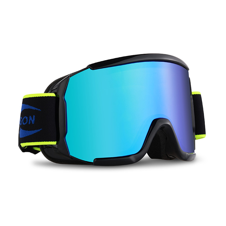 Reanson Customized Blue Revo Lens Ski goggles with 100% UV Protection, Anti-fog and Anti-scratch